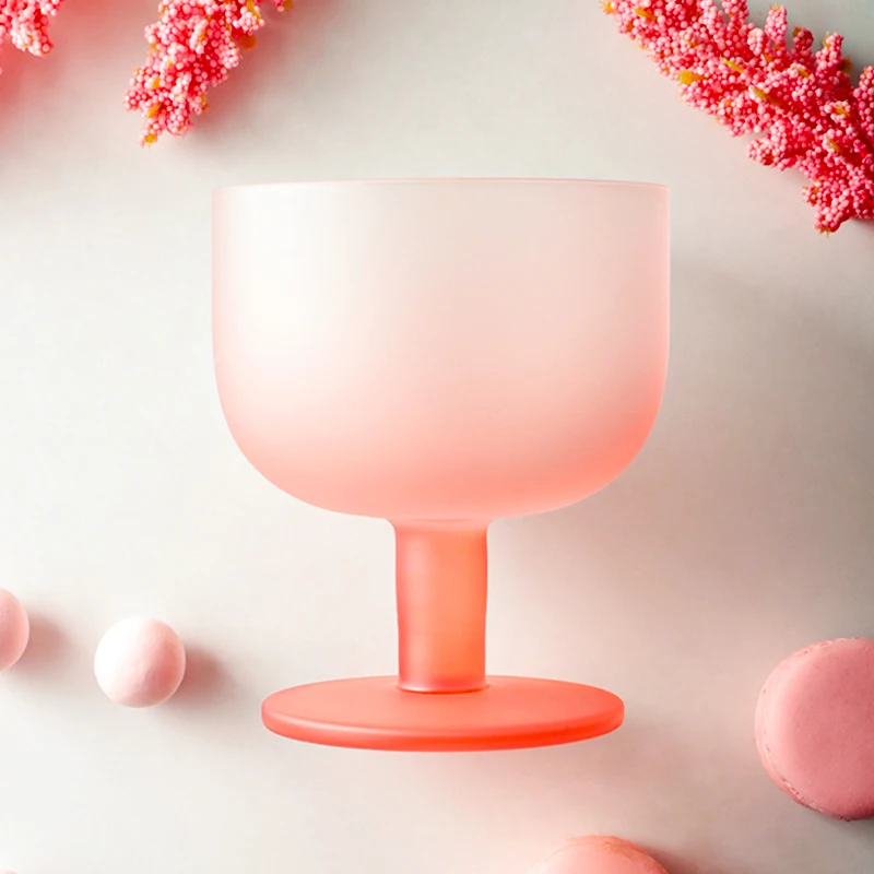 

JINYOUJIA Candy Color Champagne Cocktail Red Wine Goblet Beer Whisky Wine Glass Home Party Coffee Milk Ice Cream Cup