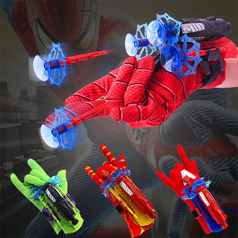 

Disney Spider Mans Toys Kid Wrist Launcher Toy Set Super Hero Movie Figures Cosplay Glove Soft Bullet Birthday Gift for Children