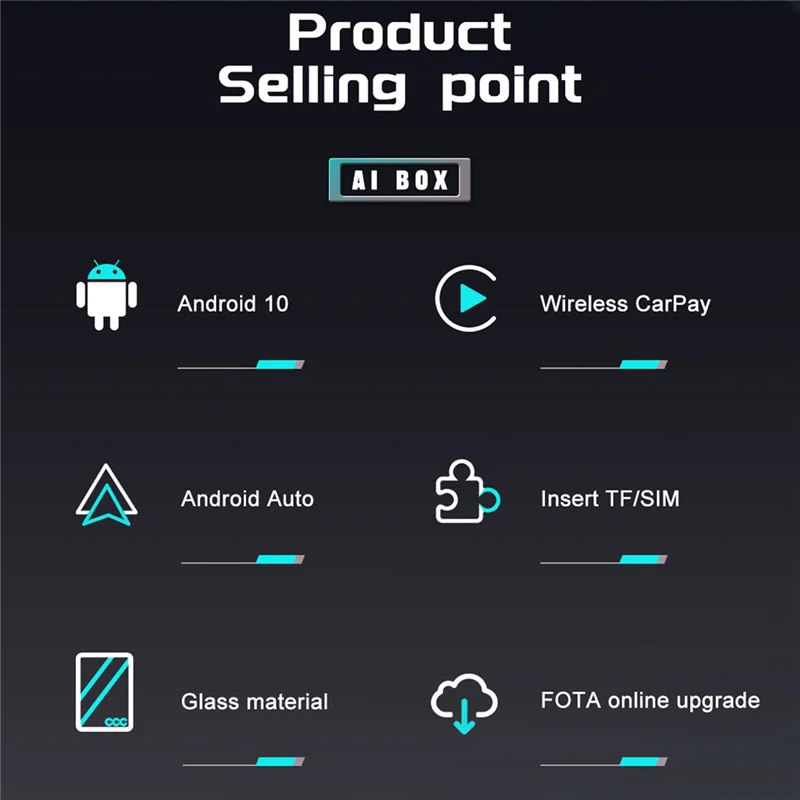 

MAX Android 10 Wireless Auto Ai Box Wireless CarPlay Adapter with SIM TF Card Port for Benz -BMW for All Car 4G LTE GPS