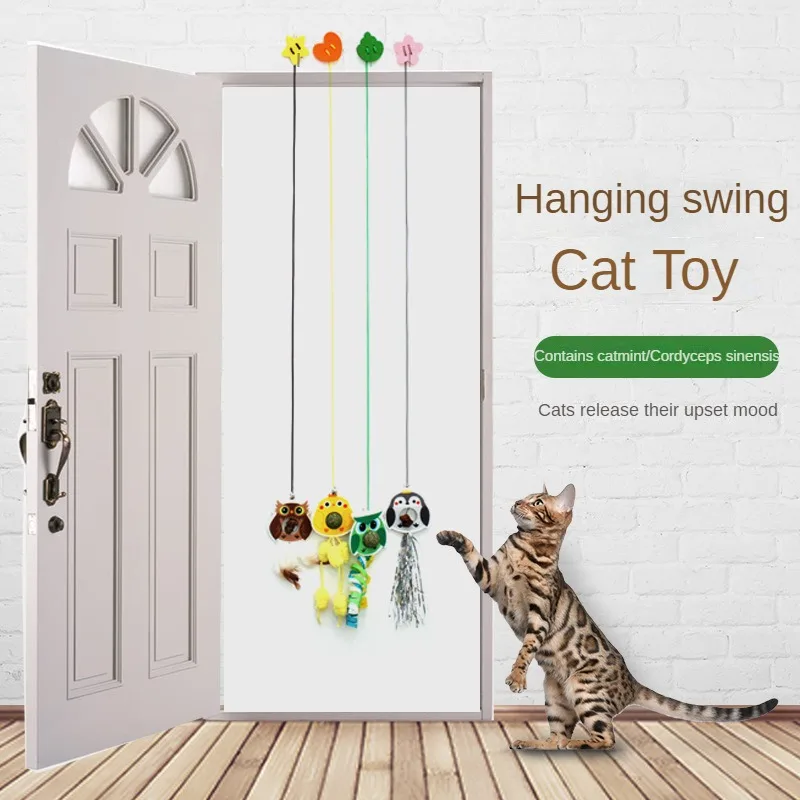 

Self-Play 4 Option Hanging Door Cat Mouse Toys for Indoor Cats Kitten,Interactive Cat Mice Toys for Eliminating Boredom,for Cats