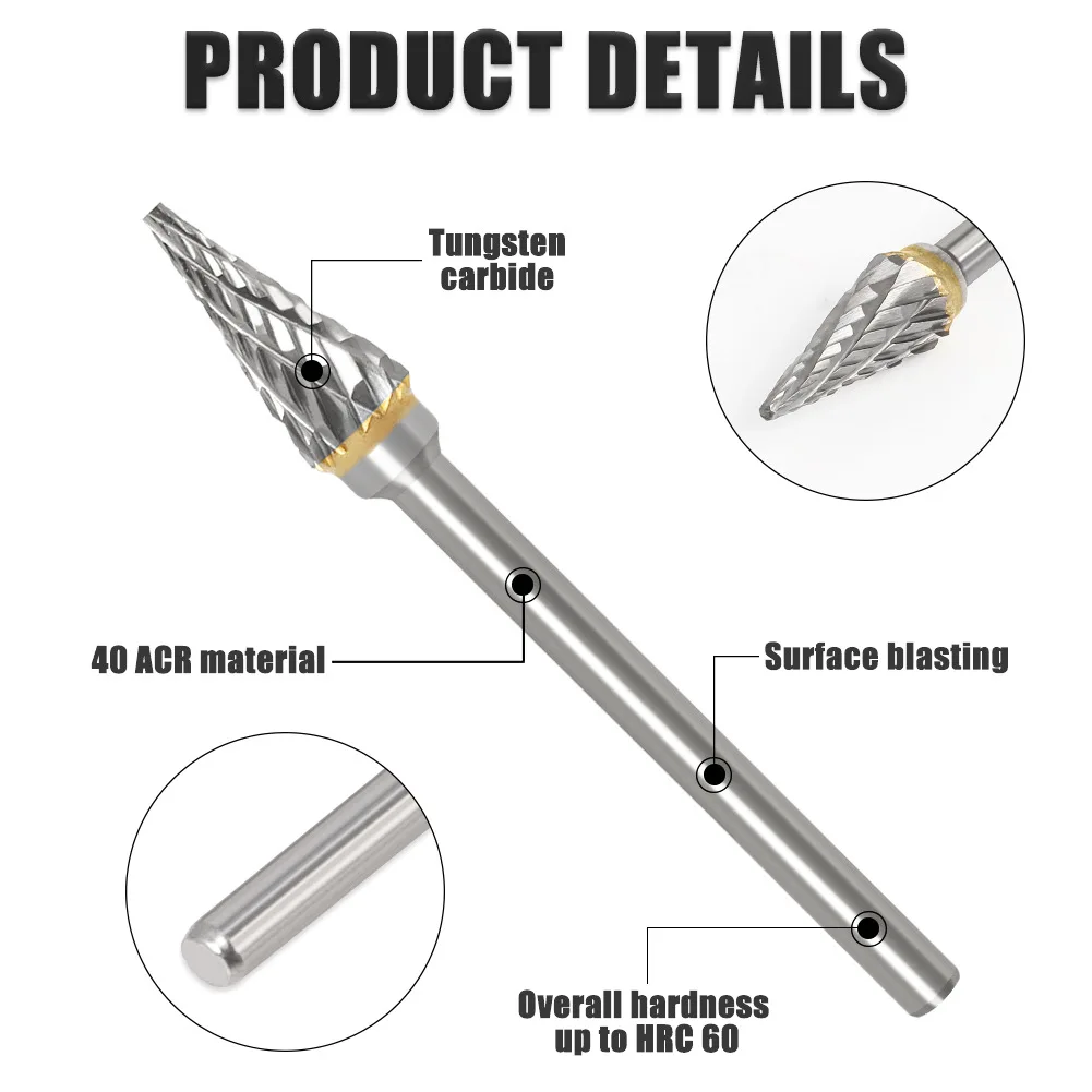 

3*6 Metal Drawing Tungsten Carbide Milling Cutter Rotary Tool Burr CNC Engraving Abrasive Tools Metalworking Milling Polishing