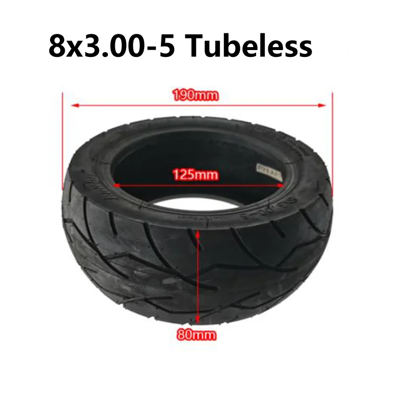 

Good Quality 8x3.00-5 Vacuum Tire for Electric Scooter Kaabo Mantis 8 Pro Front and Rear Wheel Replacement Parts