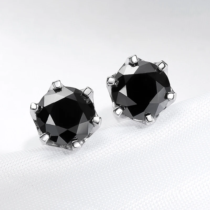Женские серьги MIWEEN 0 5/1CT из серебра пробы с черным камнем