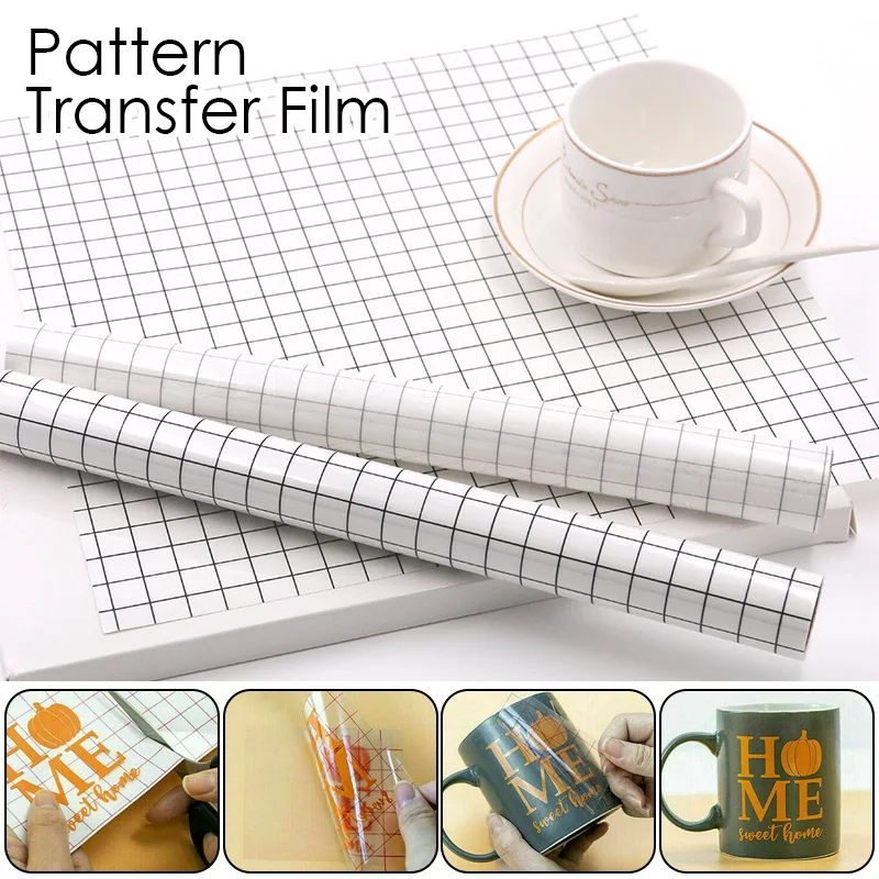 

12 X 60 Inch Clear Transfer Vinyl Tape Alignment Grid Application Paper For Cup Mirror Car DIY Craft Art Decal Iron-on Transfers
