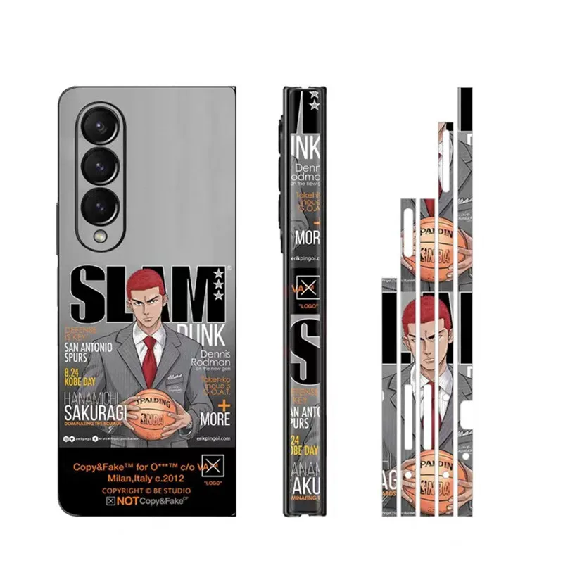 3M Colorful Anti-Scratch Phone Sticker For Samsung Galaxy Z Fold3 5G Back+Side Protective Film For Z Fold 4 5G Decal Skin