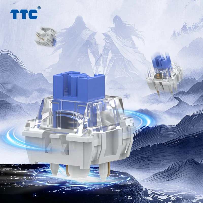 Фото Механические переключатели TTC Brother V2 Tactile Clicky 5-контактные, предварительно смазанные, для DIY-клавиатур с горячей заменой, аксессуары для игровых клавиатур №2