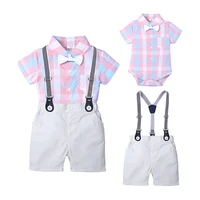 toddler boys clothing set newborn gentleman suit kids short sleeve bow tie shirtsuspender shorts casual summer baby boy clothes