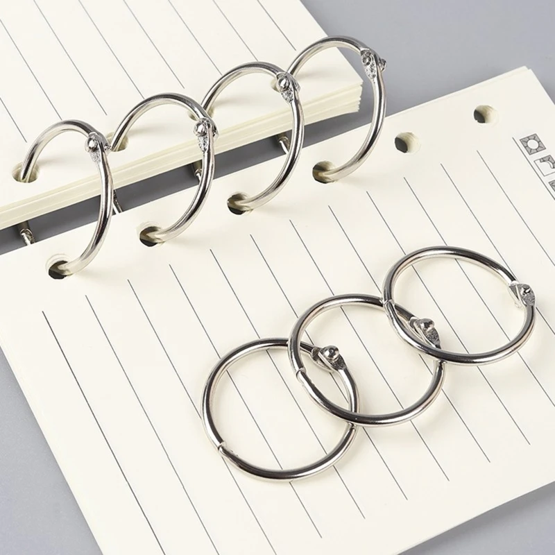 

50 Pcs Loose Leaf Binding Rings Metal Binder Rings Set Key Rings Photo Album Book Binding Rings for School Home Office