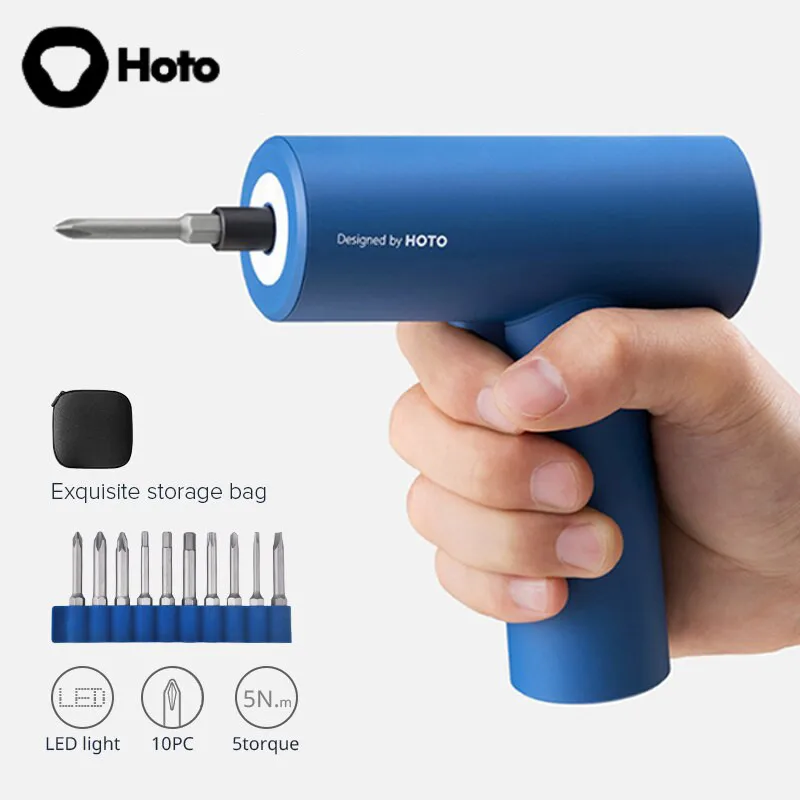 

Xiaomi Youpin HOTO Cordless Screwdriver with LED Light 5N·m Torque Screwdriver S2 Bits 3.6V Power Drill Screwdriver for DIY