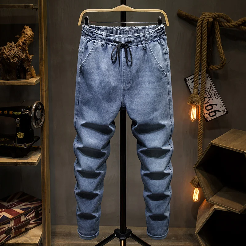 

7XL Plus Size 8XL 9XL 10XL Men's Jeans Fashion Casual Jogger Harem Denim Pants 3 Colors Hip Hop Splice Male Trousers