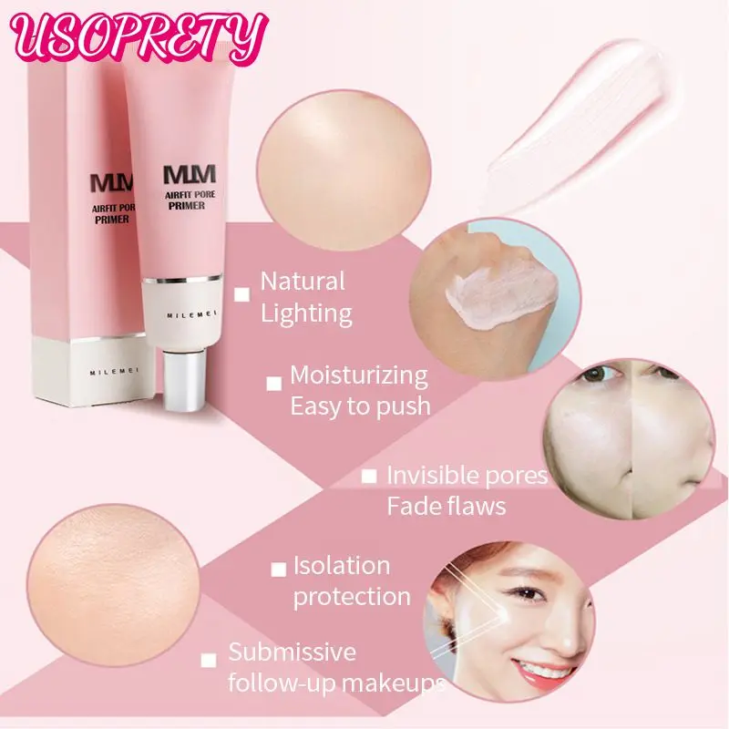 

1PC Long Lasting Face Primer Makeup Base Concealer Nature Rose Pore Foundation Oil Control Facial Primer Korean TSLM2