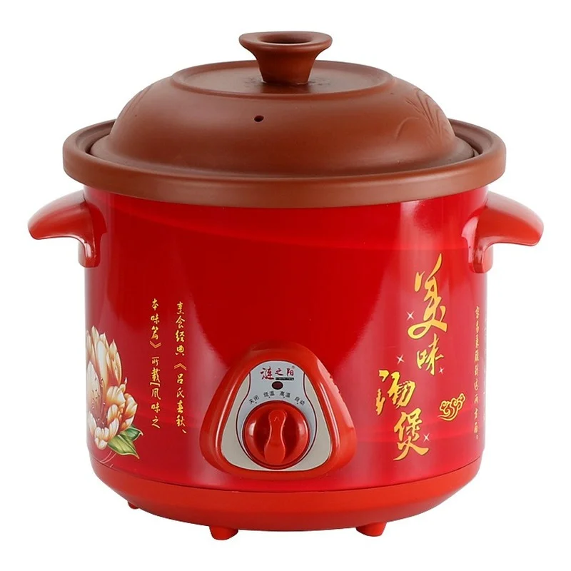 

Smart Timer Stewing Soup Porridge Pot Simple Mechanical Health Red Porcelain Electric Stew White Nursing Pot Soup BB Porridge