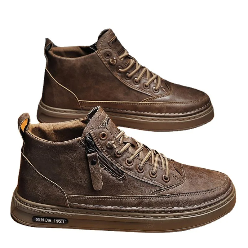 Мужская повседневная кожаная обувь новые зимние кроссовки спортивная для мужчин