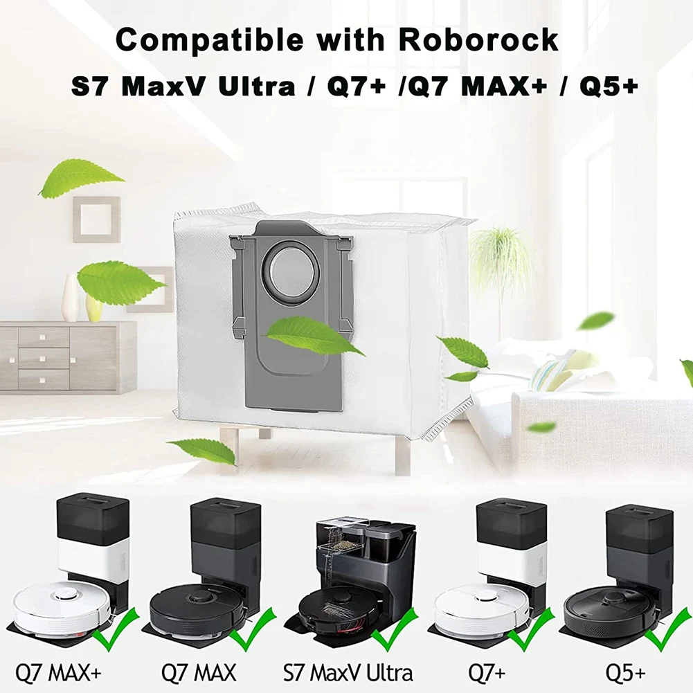 8-упаковка мешков для пыли Roborock Q7 Max /Q7 Max+ / Plus пылесоса S7 MaxV Ultra/S7 Pro Ultra