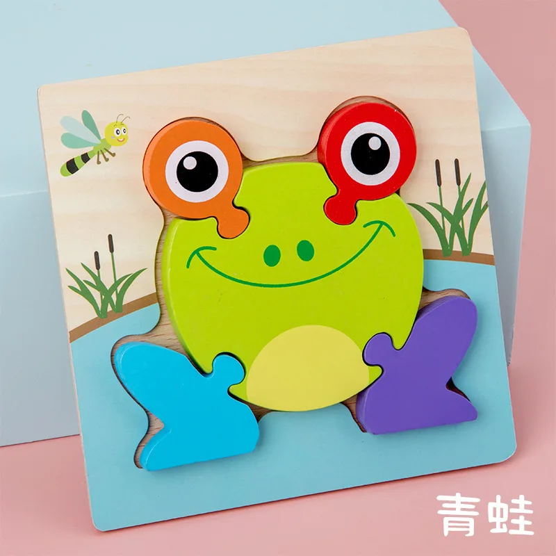 Деревянные игрушки-животные для детей Монтессори малышей 1 2 3 лет мальчиков и