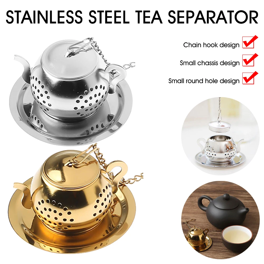 

Многоразовая чайная посуда, ситечко для заваривания чая из нержавеющей стали, фильтр для листового чайника, специй с крышкой, кухонные аксе...