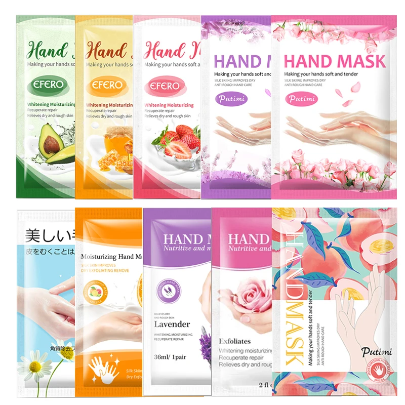 

4-10Pair Hand Mask Moisturizing Improves Skin Whitening Exfoliating Remove Dead Skin Hydrating Hand Care Spa Gloves Hand Cream