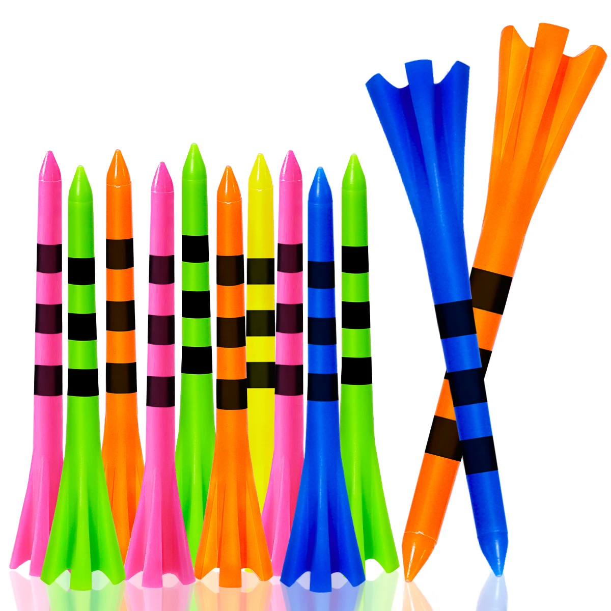 Tees 50pcs 3-1/4 Inch Golf Tee Multicolor 83mm Practice Plas