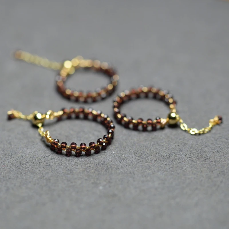 

2022 New Natural Spinel Stone Beads Rings Crystal Ring Handmade Creative Band Ring Women Party Jewelry