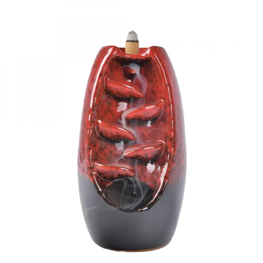 

Mountain River Handicraft Incense Holder Ceramic Backflow Waterfall Smoke Incense Burner Home Decor Best Christmas Gift