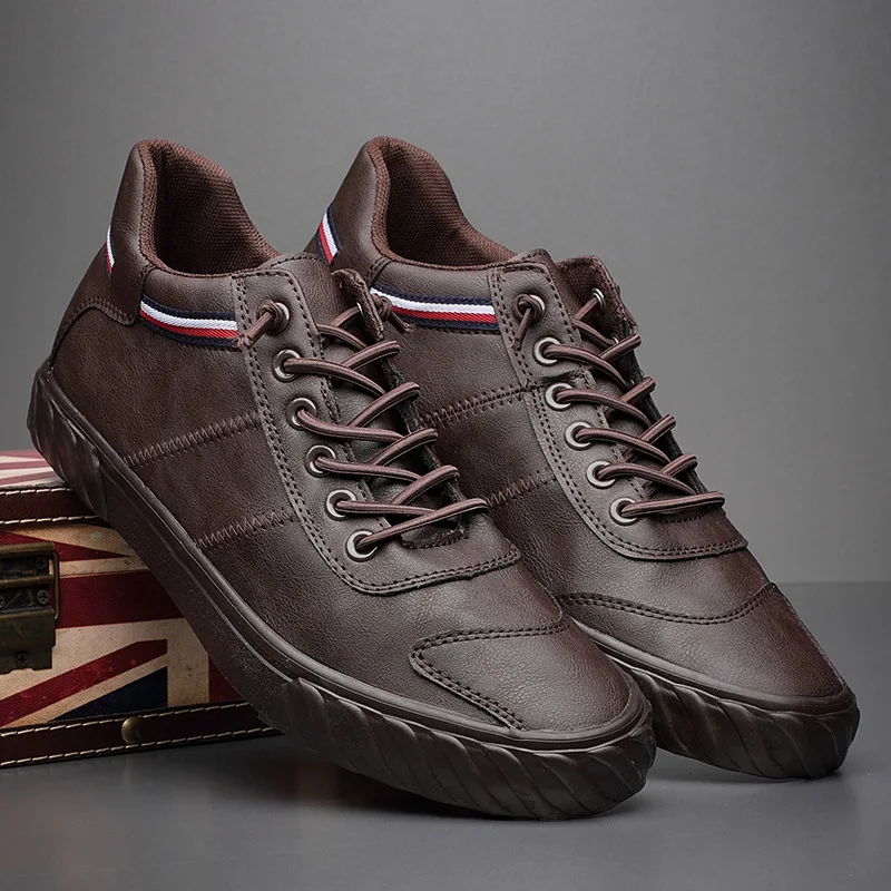 

Мужская обувь из искусственной кожи; Мужские мягкие удобные лоферы на плоской подошве со шнуровкой; Цвет черный, серый; Мужские повседневные Прогулочные кроссовки; Zapatillas Hombre