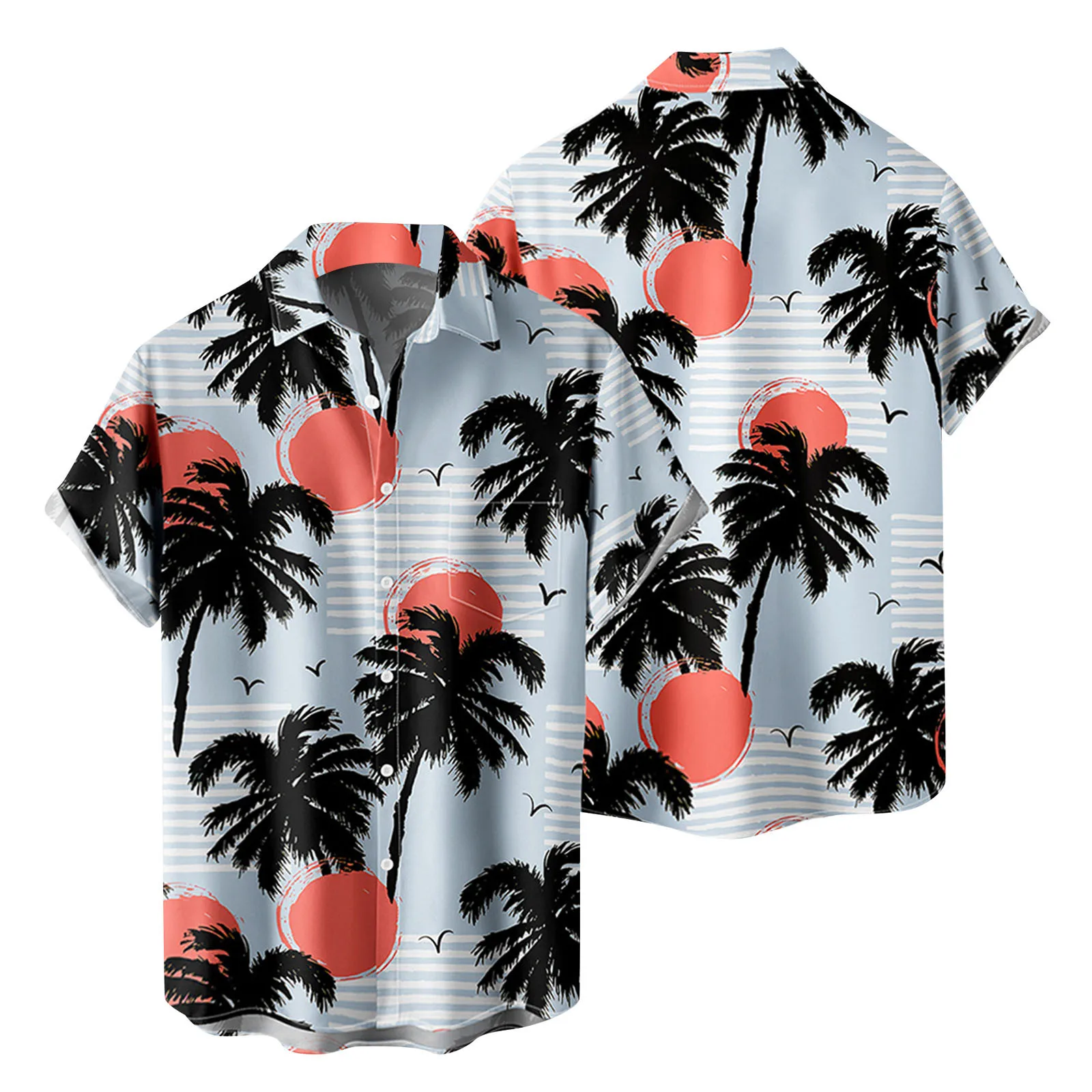 

Cute Red Shirts Mens Fashion And Leisure 3D Digital Printing Buckle Lapel Short Sleeve Shirt Top Blue Top 60s Shirts Men