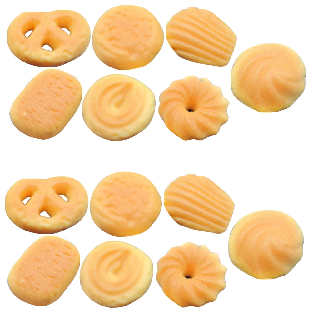 

14Pcs Simulation Cookies Models Playing House Food Decors Miniature Cookies Props House Decors