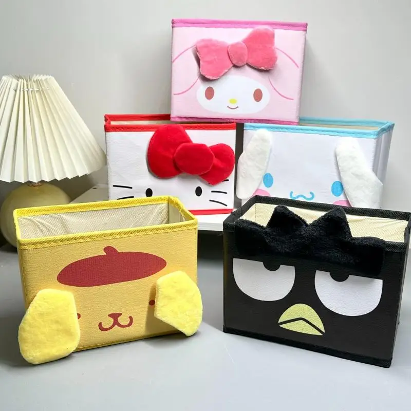 

Sanrio HelloKitty Kuromi Cinnamoroll коробка для хранения аниме Kawaii складной органайзер коробка Косметика Нижнее белье мелочи корзина подарки