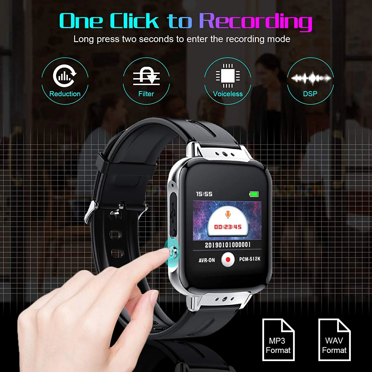 

20H Continuous Recording Recording Device Audio Recorder with Password Bluetooth Pedometer Digital Voice Activated Recorder