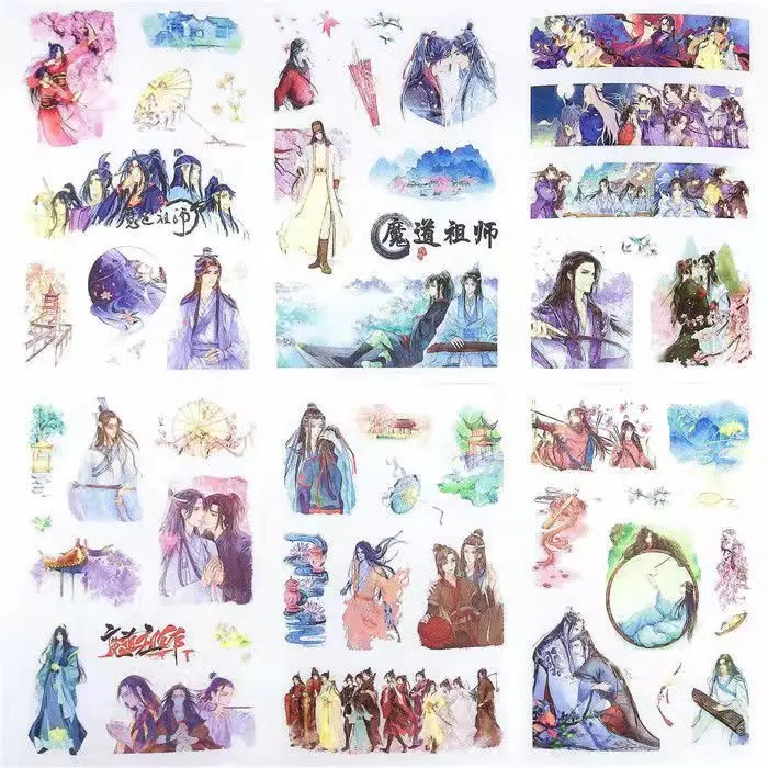 6 шт./компл. наклейка на учетную запись комиксов CP Hand s Mo Dao Zu Shi Wei Wuxian Lan Wangji Jiang Cheng