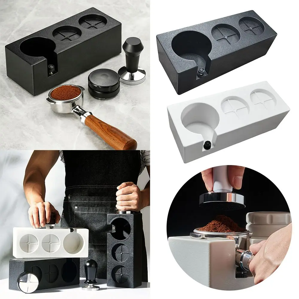 

Three Holes ABS Coffee Machine Handle Coffee Press Holder Anti Skid Pads Coffee Tamper Holder Tamper Station