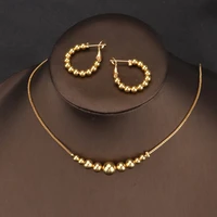 ladies fashion chain pendant jewelry set dubai luxury chain set costume gold plated jewelry