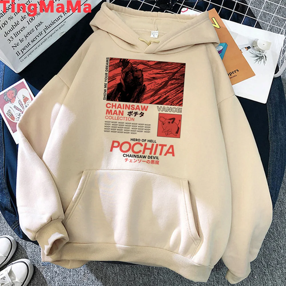 

chainsaw man hoodies women funny japanese Fleece Pullover pulls female japanese Pullover