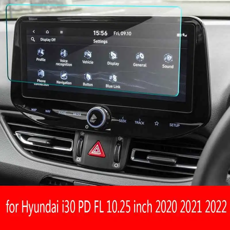 

For Hyundai i30 PD FL 10.25 inch 2020 2021 2022 Car GPS Navigation Tempered Glass Screen Protective Film Auto Interior Sticker
