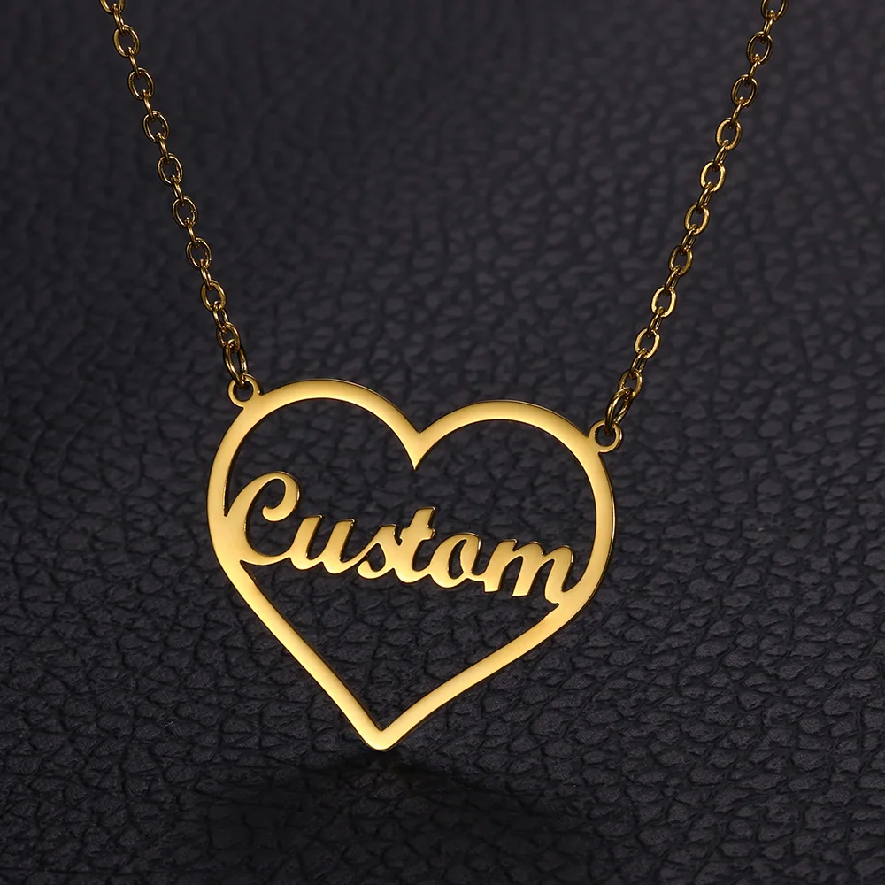 Индивидуальное ожерелье с именем в форме сердца для женщин ювелирные изделия