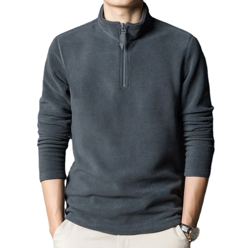 

Свитер QIWN для осени/зимы, мужской Однотонный свитер с высоким воротником, двусторонний флисовый свитер, теплый свитер с воротником-стойкой