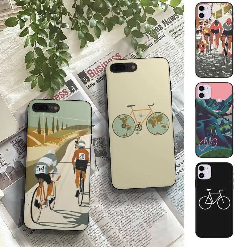 

Road Bicycle Art Phone Case Fundas Shell Cover For Xiaomi 8 9 Note10 For Redmi 8 Note9 4G