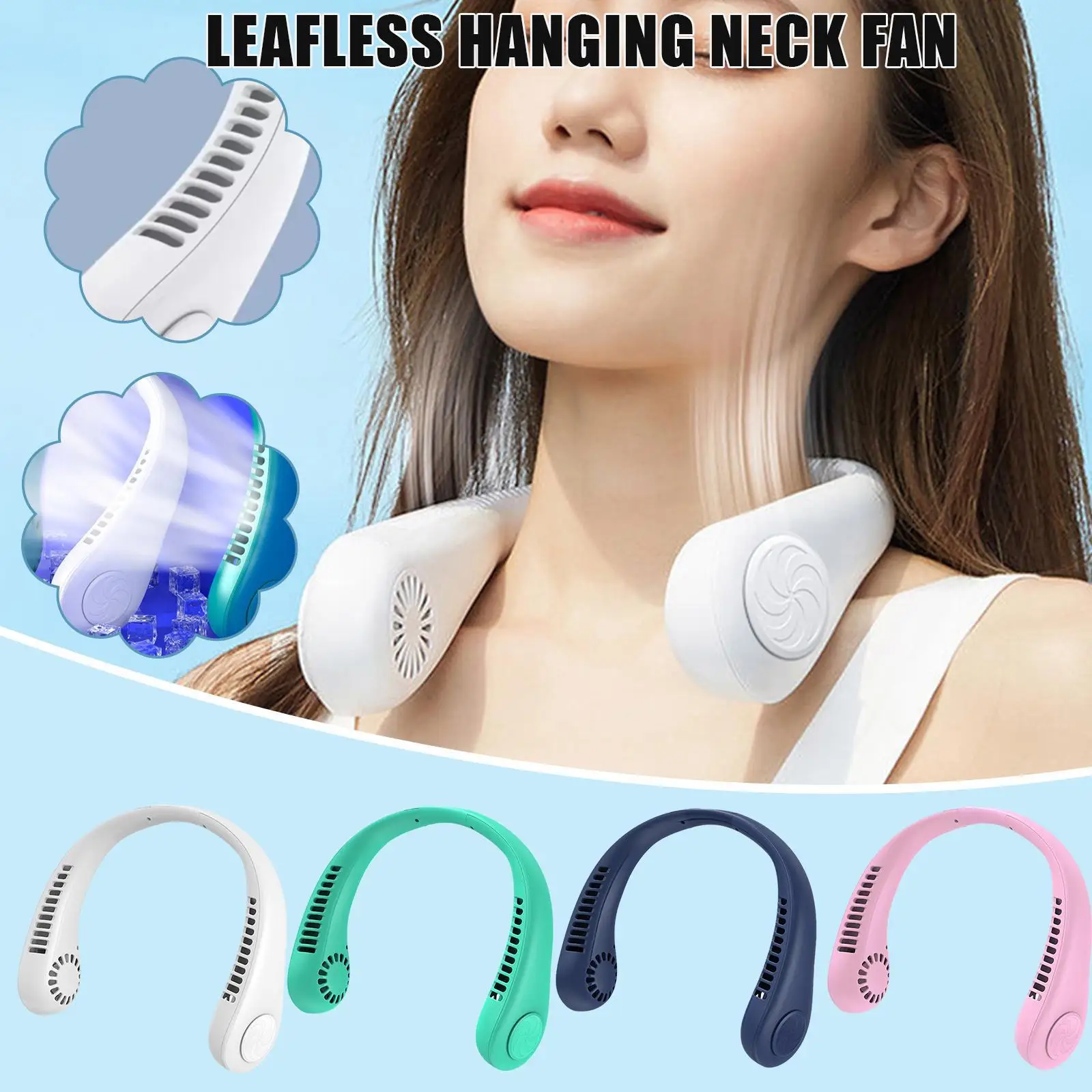 

Portable Lazy Bladeless Hanging Neck Fan Rechargeable Wearable Head Fan Hands Free USB Mini Fan Home Outdoor Sports Fans
