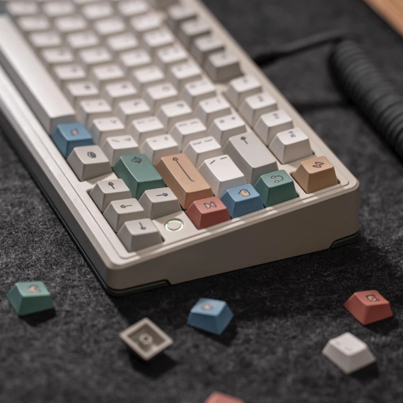 Фото Набор колпачков для клавиш IRetro, PBT Cherry Profile, оригинальные колпачки для клавиш ручной работы на заказ, аксессуары для механической клавиатуры, подарок «сделай сам» №3