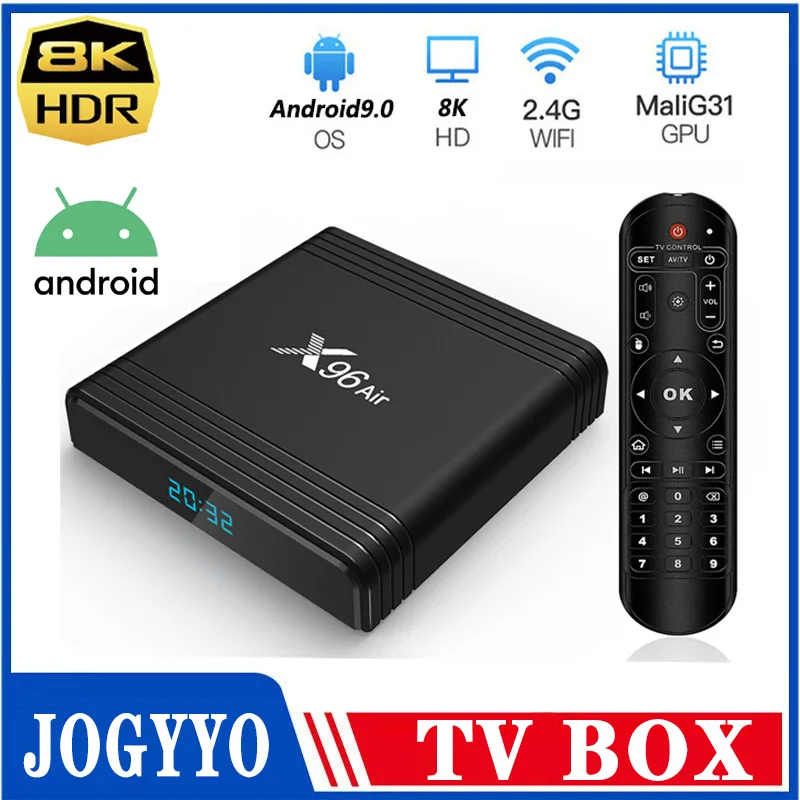 

Приставка Смарт-ТВ x96 Air, android 9,0, 8K, Wi-Fi, BT