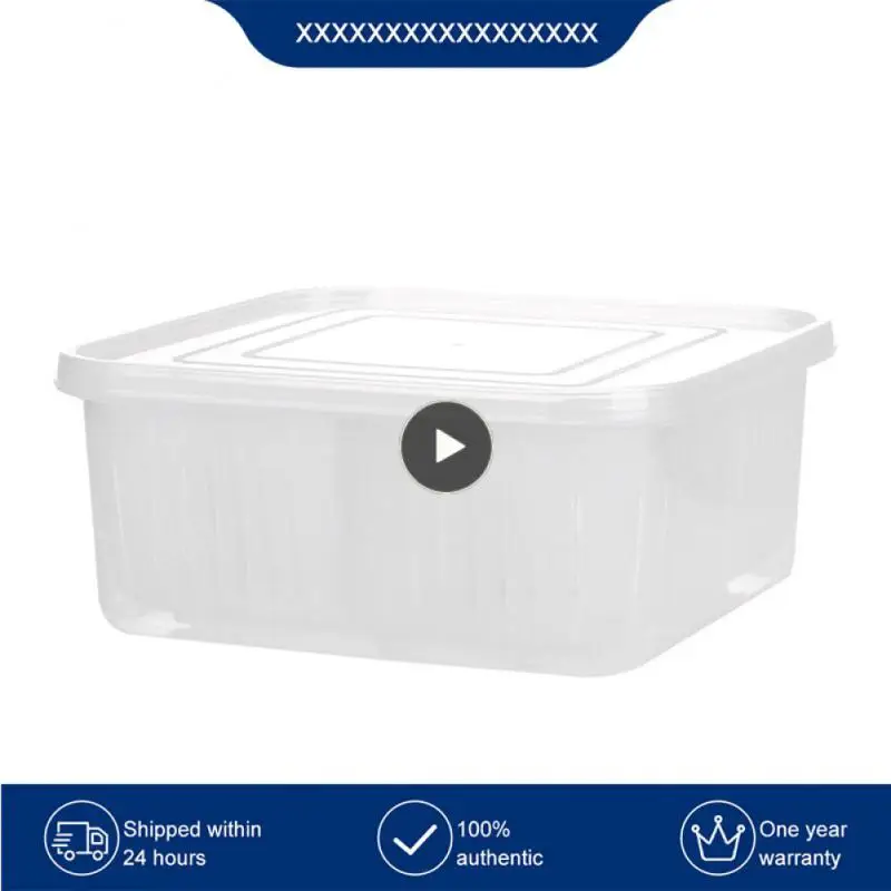 

Plastic Fresh-keeping Box Storage Box Transparent Compartment 4 In 1 Fresh Keeping Box Kitchen Tools And Gadgets Vegetable Drain