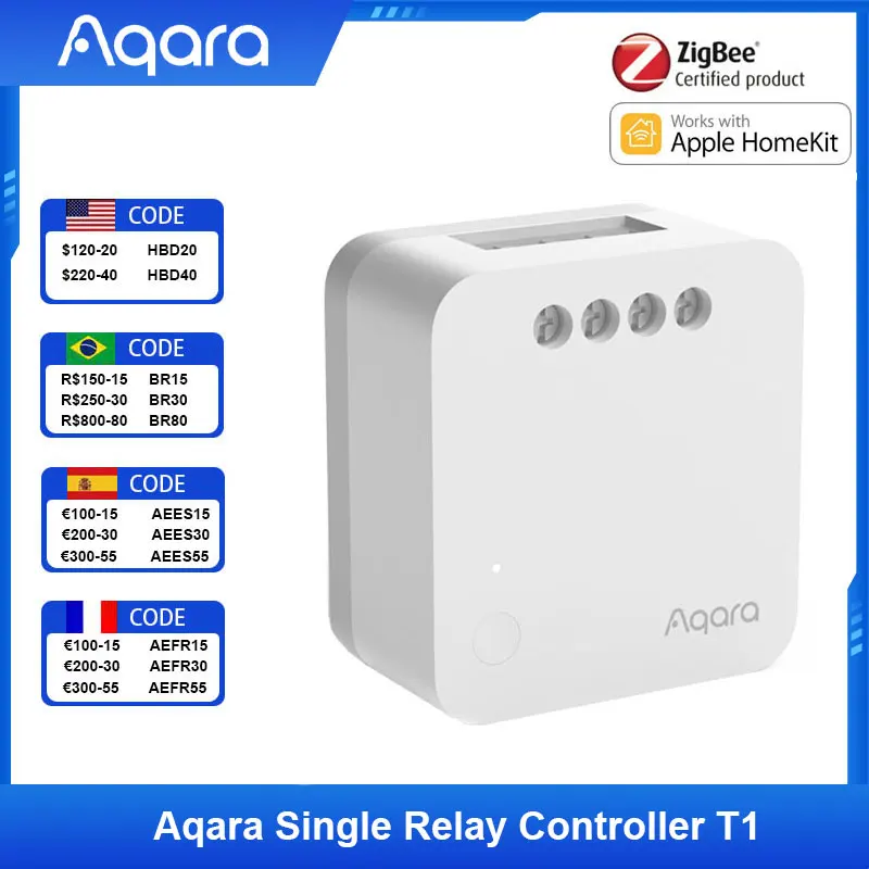 

Блок управления Aqara T1 Zigbee, беспроводной релейный переключатель для умного дома, таймеры, домашний комплект, дистанционное управление
