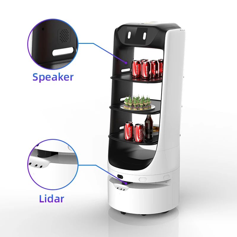 

Reeman Customized Restaurant Hotel Use Waiter Automated Robotic Waiters Self Driving Food Delivery Robot