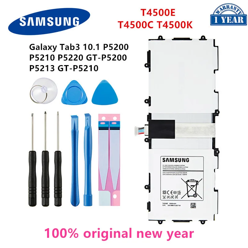 

SAMSUNG Orginal Tablet T4500C T4500E T4500K Battery 6800mAh For Samsung Galaxy Tab3 P5200 P5210 P5220 P5213 Batteries +Tools