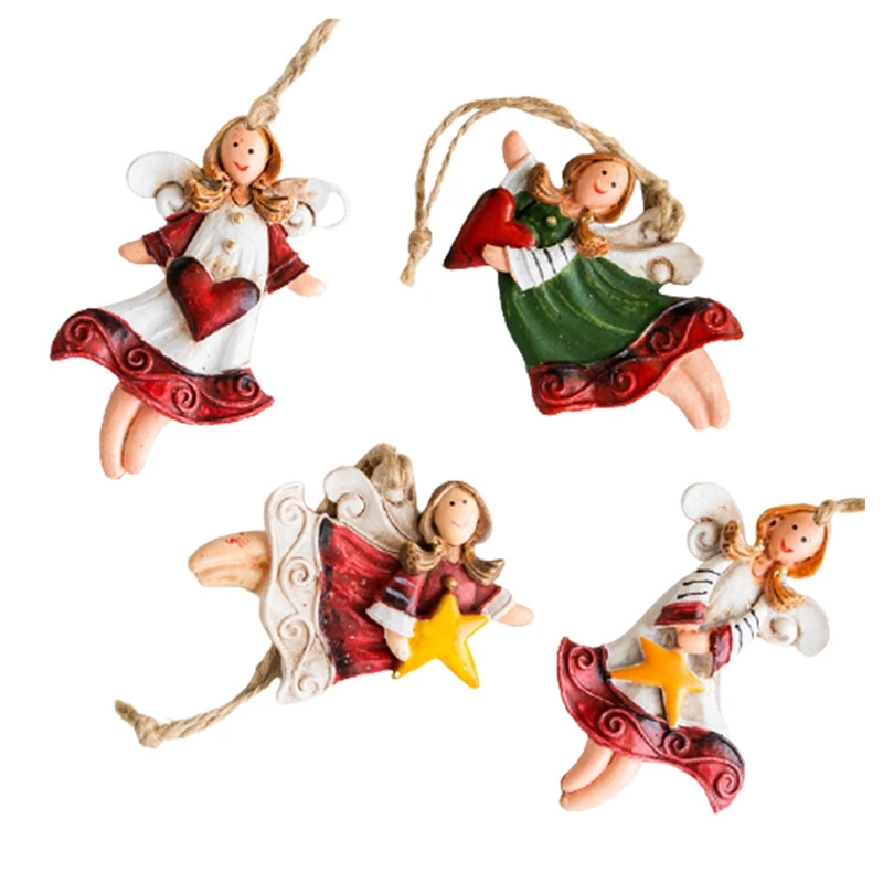 

4 шт., Новогодние подвески в виде ангела для украшения ёлки
