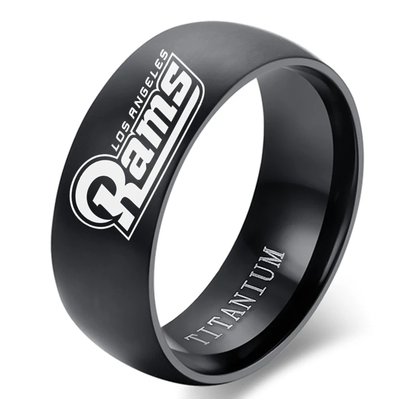 

8MM Sports Ring Rugby Football Basketball Soccer Baseball Personalised Initial Ring Engrave A to Z Alphabet