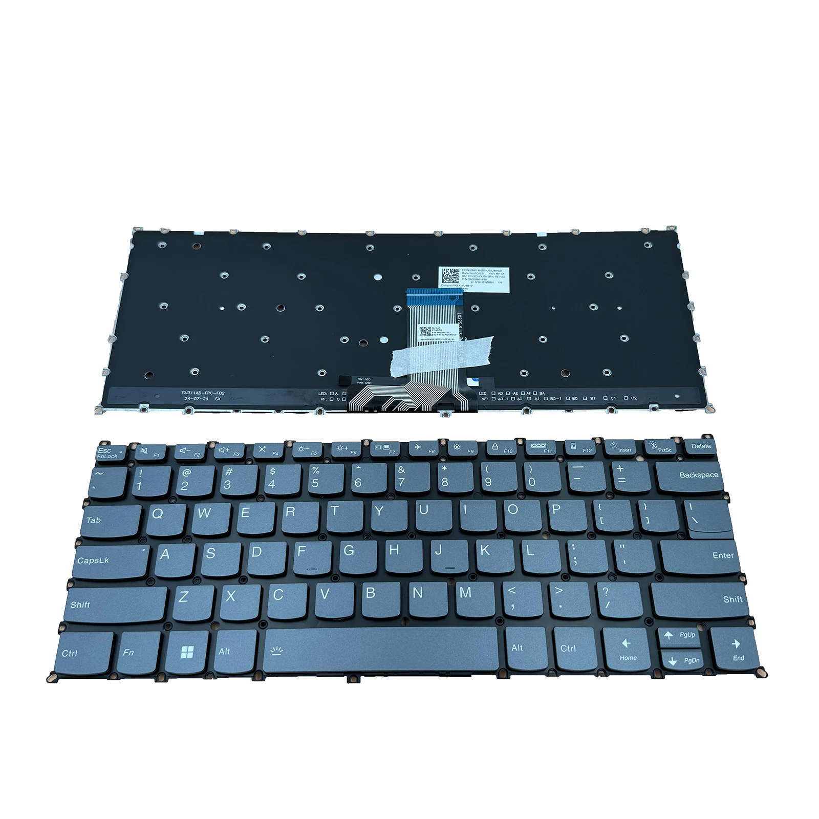 Новинка для Lenovo Yoga 7 14IRL8 Type 82YL/7 14ARP8 82YM Серая клавиатура с подсветкой в США