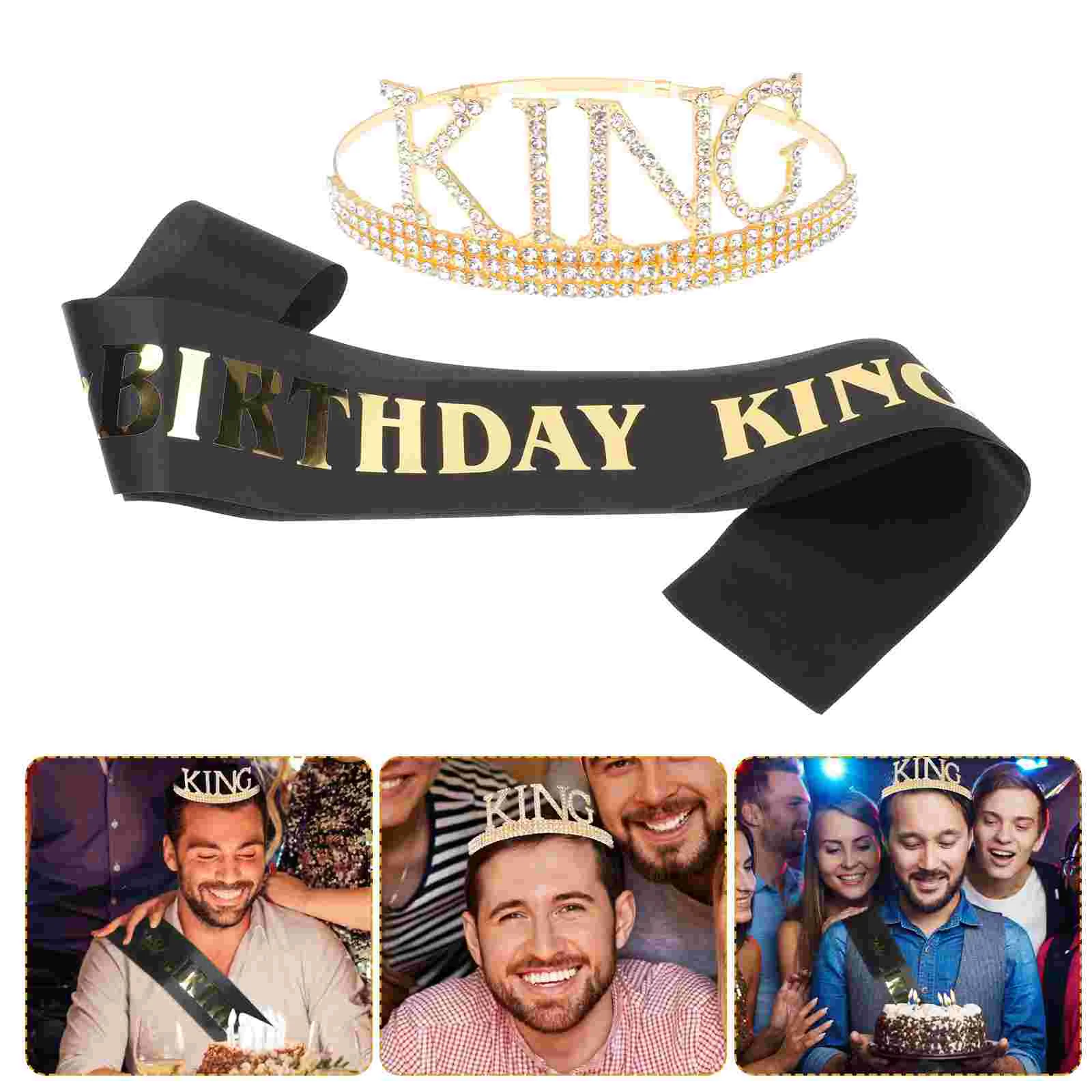 

Dress Suits Girls Men's Birthday Up King Crown Costume Crowns Accessories Royal Polyester Prom Miss