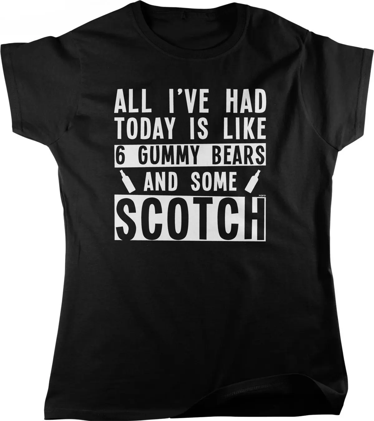Все что я был сегодняшним нравится женская футболка Gummy Bears and some Scotch HOOD_02810