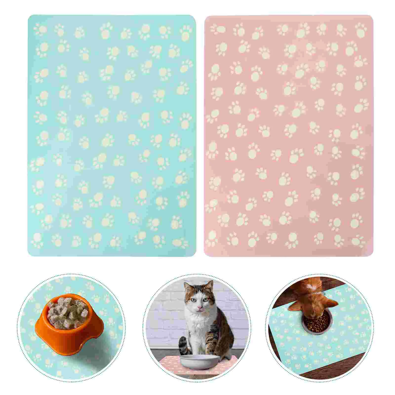 

Matdog Catpet Bowl Water Feeding Mats Traybowls Pad Placemat Dish Litterfloors Non Floor Puppy Silicone Place Kitchendishes